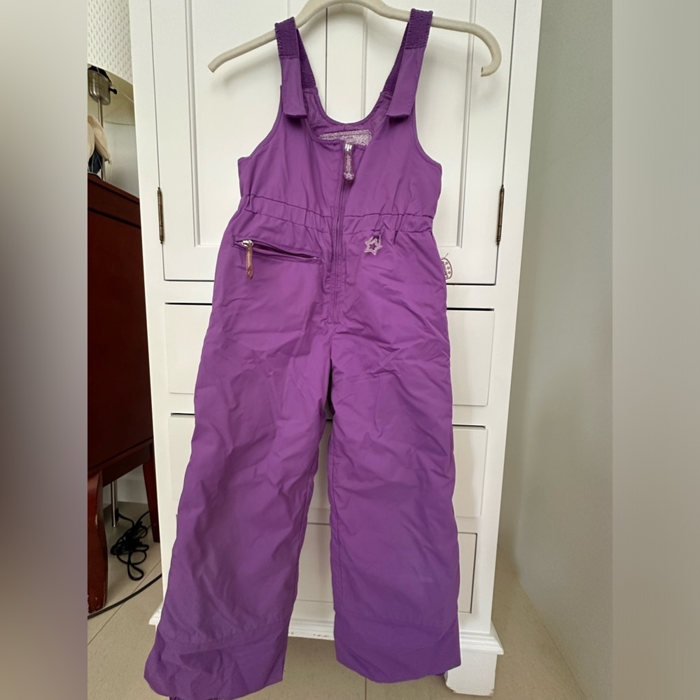 Obermeyer purple insulated child ski bib size 5.